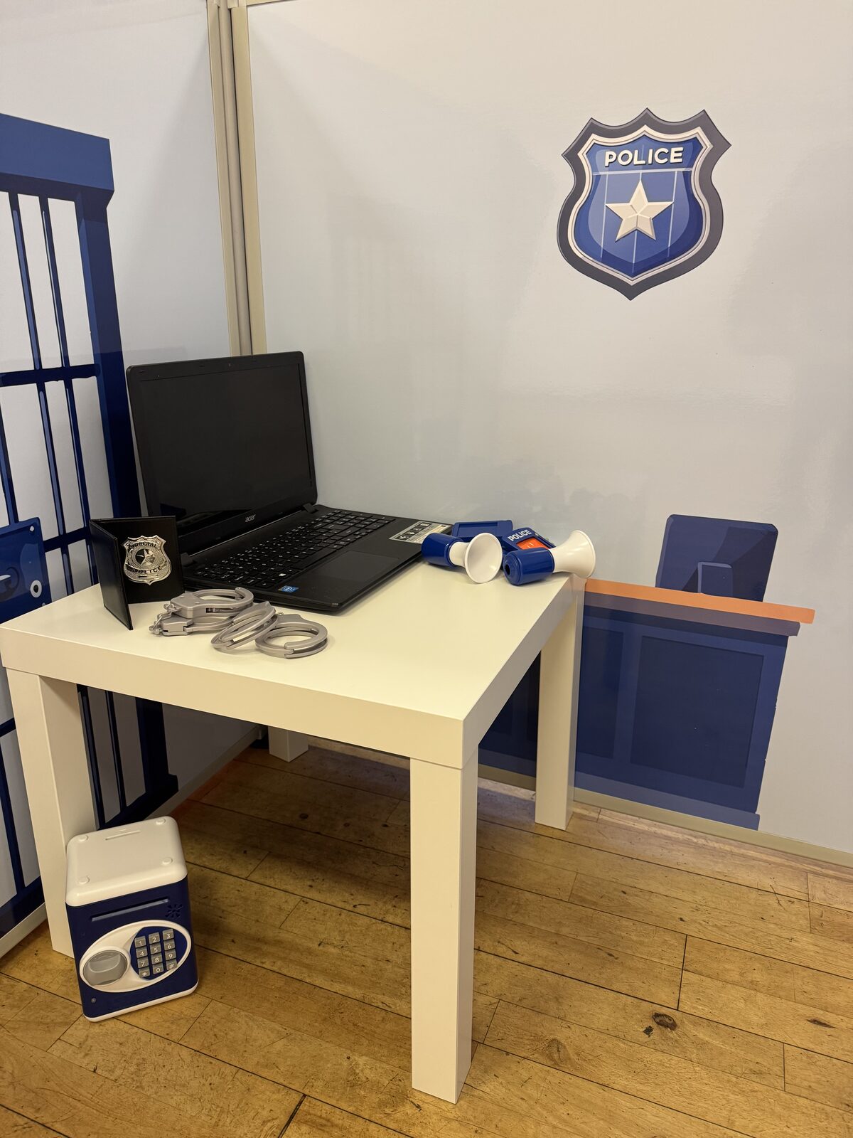 The Toddler Town police station room