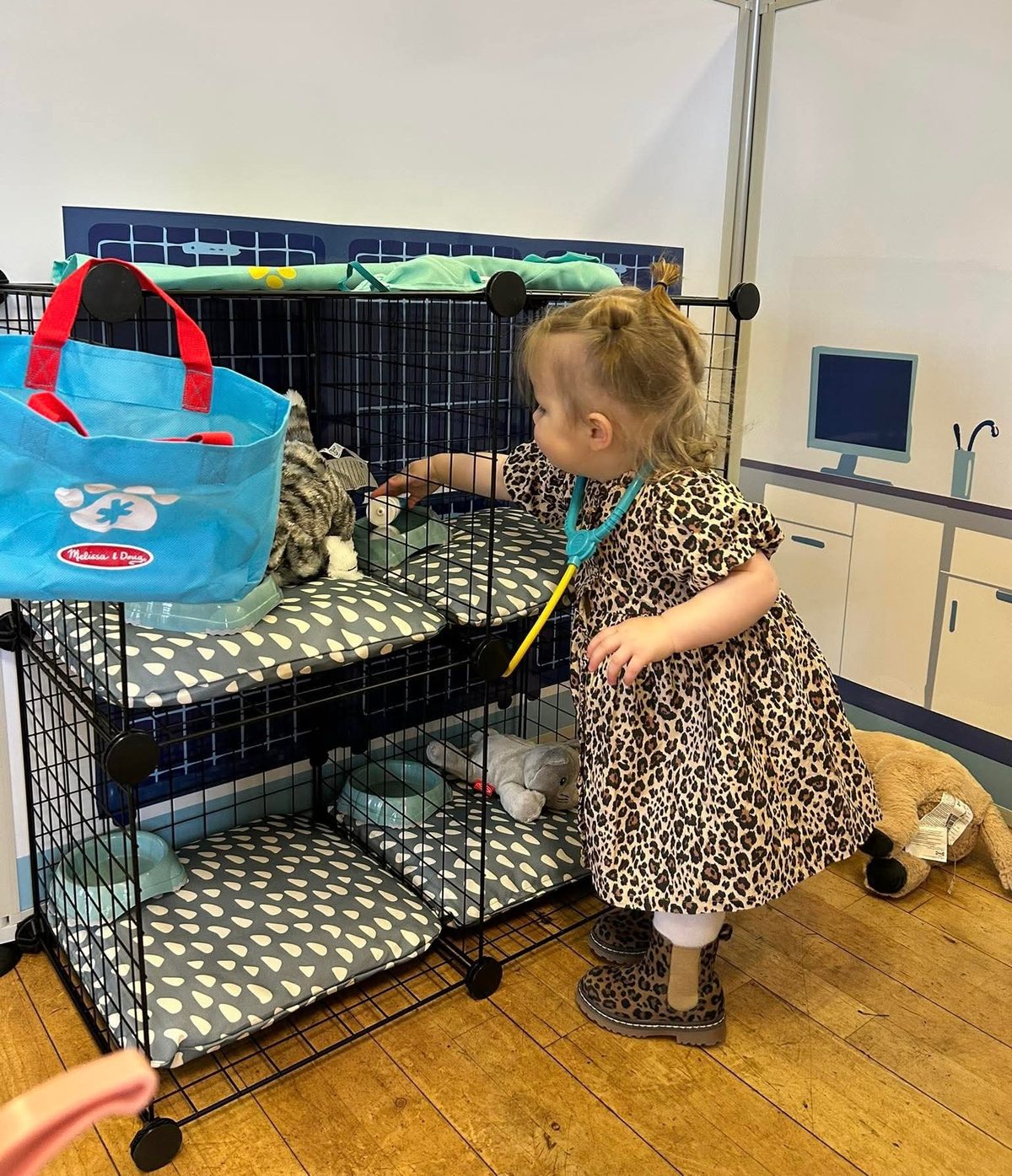 Toddler at the vets room